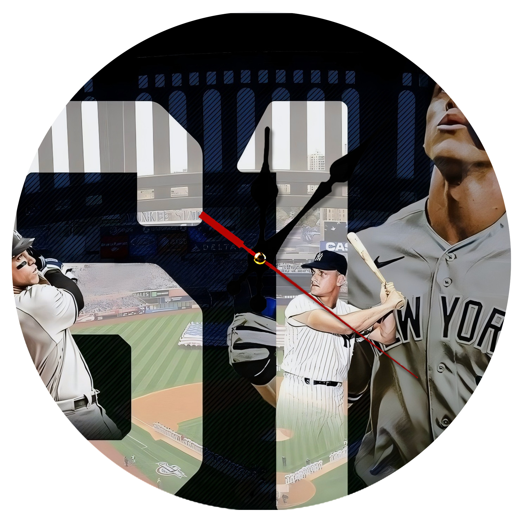Aaron Judge 61 Home Runs 1 Silent Round Wall Clock – Modern & Stylish DIY Design, Durable Wood Construction, Easy To Install – Perfect For Office, Bedroom, Living Room, And More